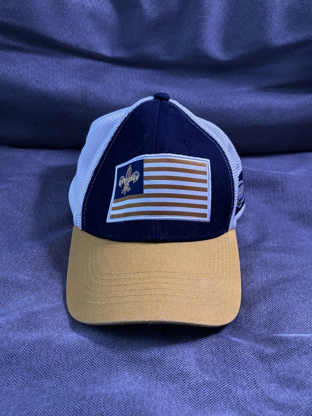 Louisville Triple Crown of Running - Navy and Mustard Flag Patch Trucker Hat